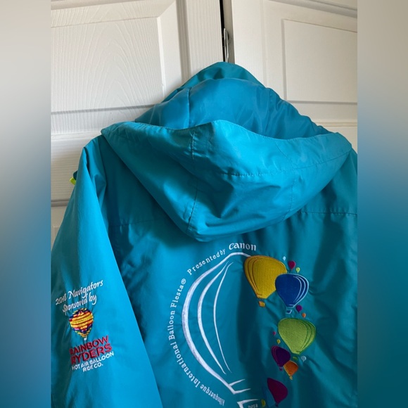 2018 Albuquerque Inter'l Balloon Fiesta Jacket LG Blue Embroidered Carry Me Hood - Picture 7 of 16